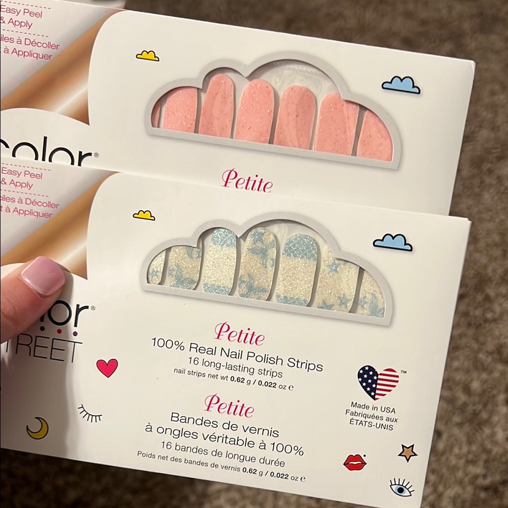 Color Street Petite Nail Strips - Pink and Blue Designs